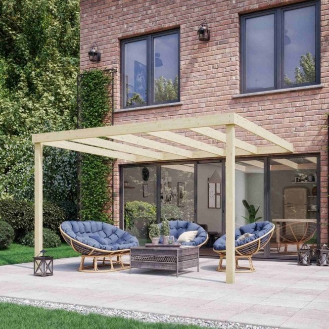 Rutland County Wall Mounted Box Pergola 1.8m