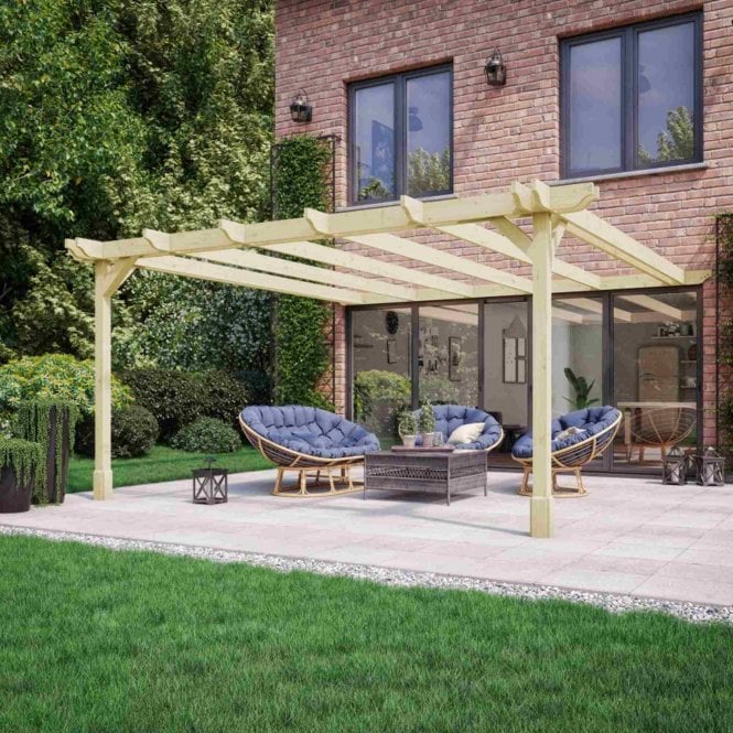 Rutland County Wall Mounted Double Premium Pergola 1.8m