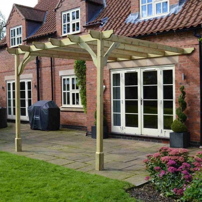 Rutland County Wall Mounted Premium Pergola 4.2m