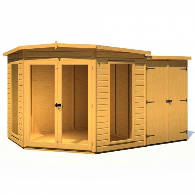 Shire 8X12 Barclay Corner Summerhouse With Side Shed