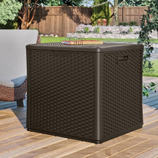 Suncast Resin Wicker Cube Deck Box 227L