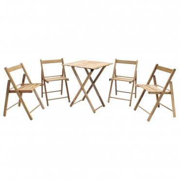 Lille Teak Wood 4 Seat Bistro Set